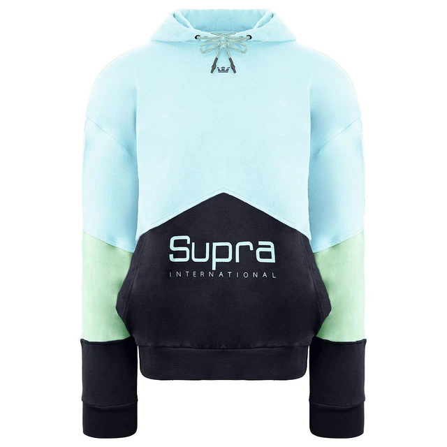 Felpa con cappuccio Supra a maniche lunghe pullover blu uomo 92 pile 102552 366