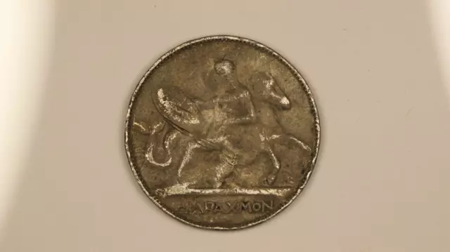 Greece 1911 silver 2 Drachmai KM#61 King George A VERY OLD UNCLEANED SILVER COIN