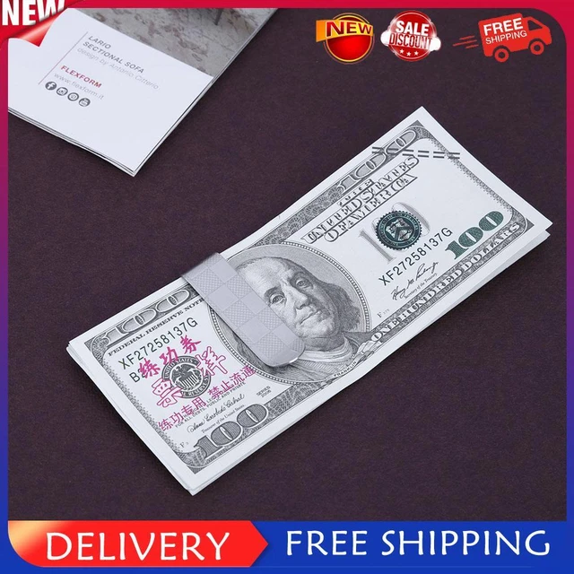 Stainless Steel Credit Money Clip Durable Plaid Book Clip Alloy for Men Business
