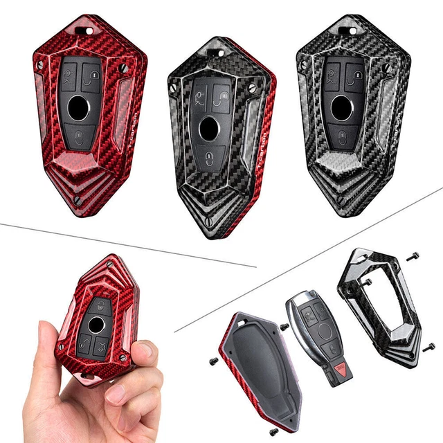 For Mercedes Benz C CLA CLS CLK GLK GLA GLC Carbon Fiber Key Fob Case Cover