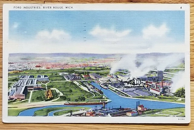 Ford Industries River Rouge Michigan MI Postcard PC 1930s