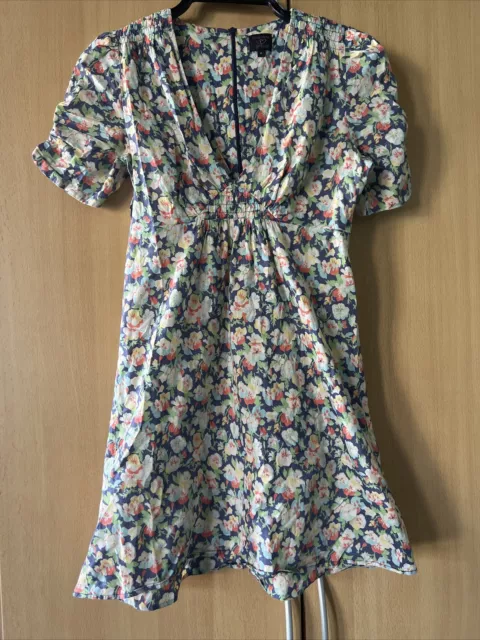 Topshop Kate moss Floral Pansy Print Tea dress Size 10