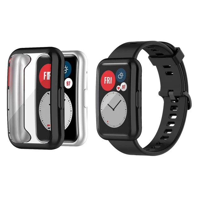TPU Schutzhülle Full Case Schutz Bumper Für Huawei Watch Fit Cover Case Schwarz
