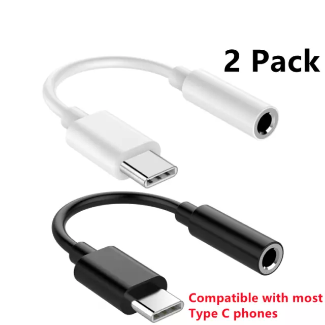 USB TYP C Adapter auf 3,5mm Kopfhörer Klinke für Samsung Galaxy A53 5G Weiß 1x