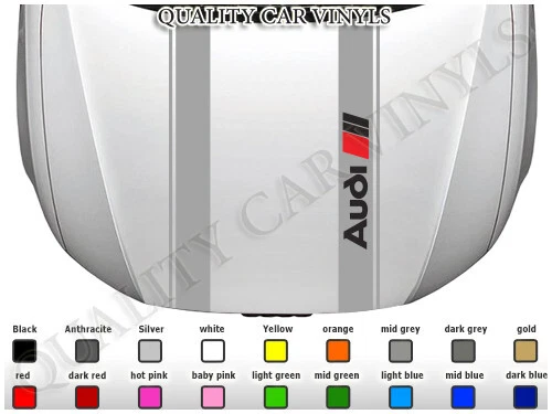 AUDI TT BONNET racing stripes mk1 2 3 S line TFSI quattro graphic