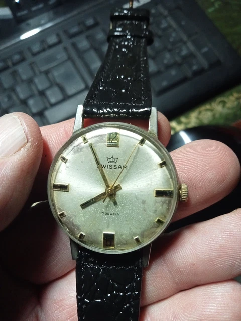 VINTAGE SWISSAM MENS Mechanical Watch Working Swiss 32mm 17