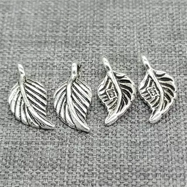 10pcs of 925 Sterling Silver Small Leaf Charms for Bracelet Necklace