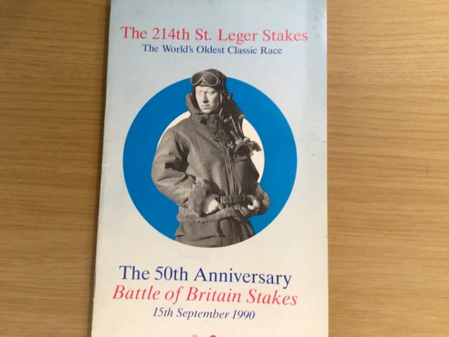 1990 official St Leger racecard won by Snurge trainer Paul Cole,T Quinn jockey