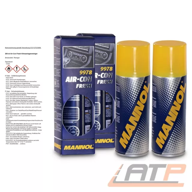 MANNOL 2x 200 ml AIR-CON FRESH KLIMAANLAGENREINIGER DESINFEKTIONSSPRAY