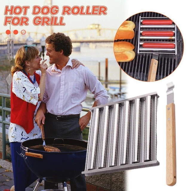 Stainless Steel Hot Dog Roller with Extra Long Roll Rack