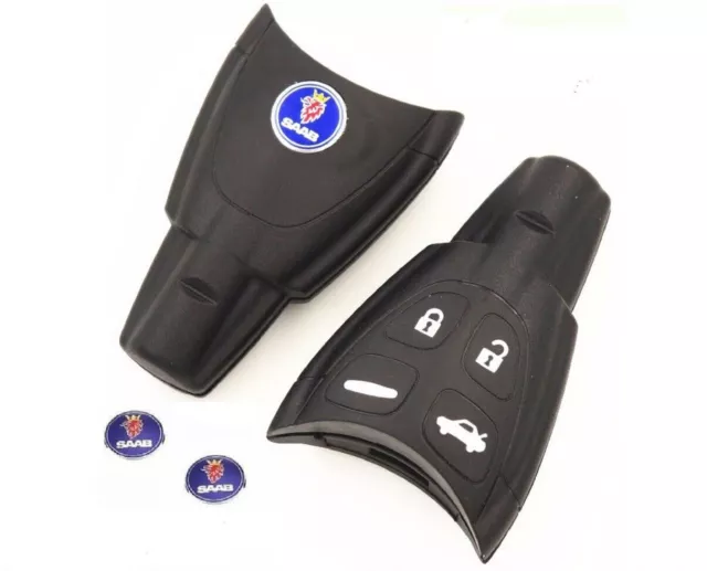 2x NEU Fernbedienung Schlüsselanhänger Abzeichen Emblem Aufkleber Logo für Saab in blau - 12 mm