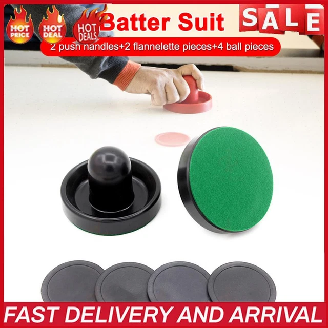 Air Hockey Accessories Goalkeeper Puck Felt Push Mallet Table Games (Black)
