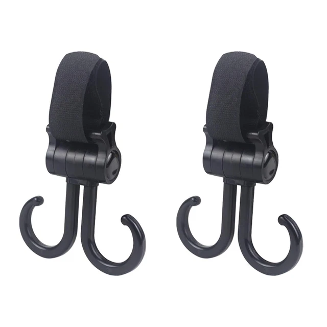 2Pcs Double Poussette Crochets Clips Universal Hooks Multipurpose Travel Grocery