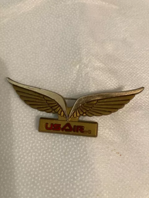 Vintage US AIR Airlines Pilot Wings Pin Souvenir Memorabilia Collectible Plastic