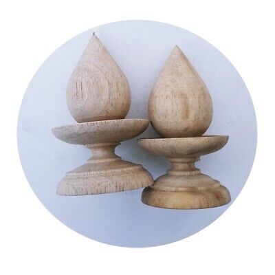 2x4” Finial Wooden Lotus Shape Unfinish Vintage Top Point Furniture Decor. DIY