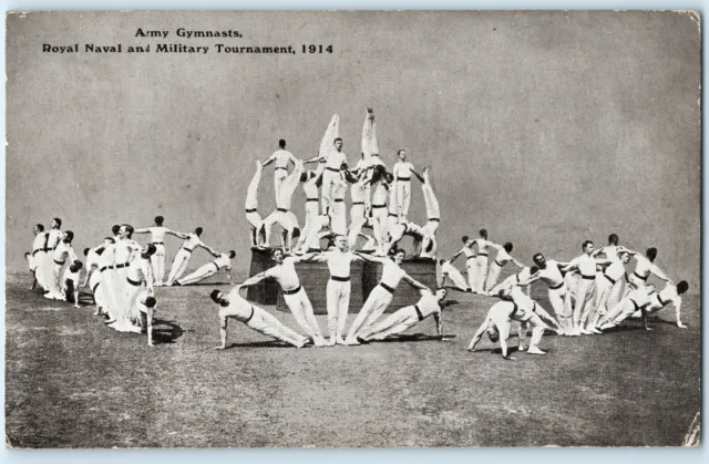 Royal Naval & Military Tournament 1914 Army Gymnasts Original Postcard