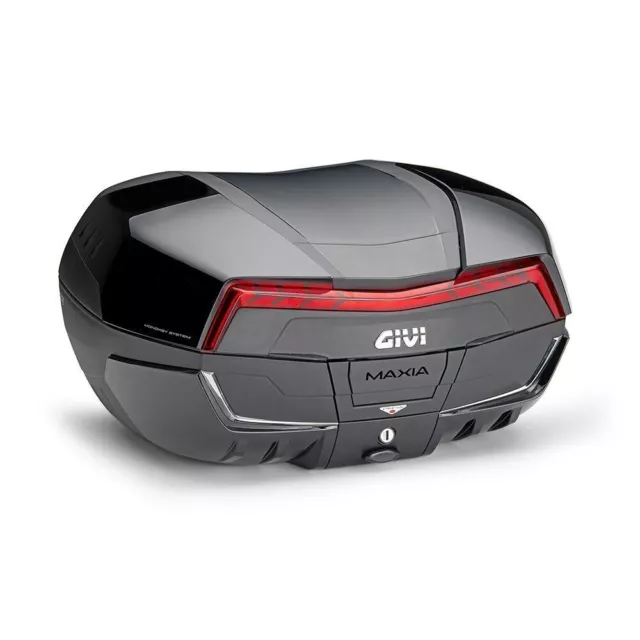 Trunk Bauletto Suitcase GIVI V58NN Maxia 5 Monokey Reflectors Red Cover Black