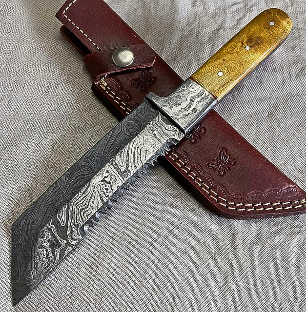 Custom Handmade DamascusTanto Blade Hunting Skinner Full Tang Knife EDC
