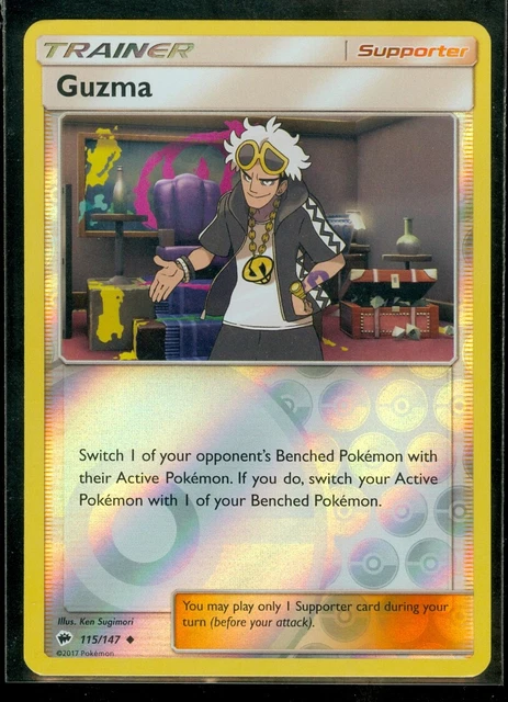 Pokemon GUZMA 115/147 - Burning Shadows - Rev Holo - MINT