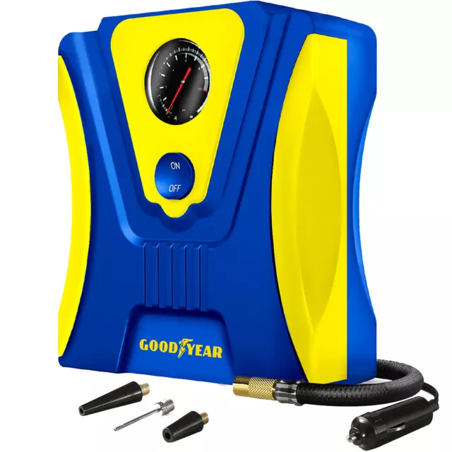 Goodyear Portable Car Tyre Inflator Compressor | 3M Cigarette Lighter Cord | 12V 3