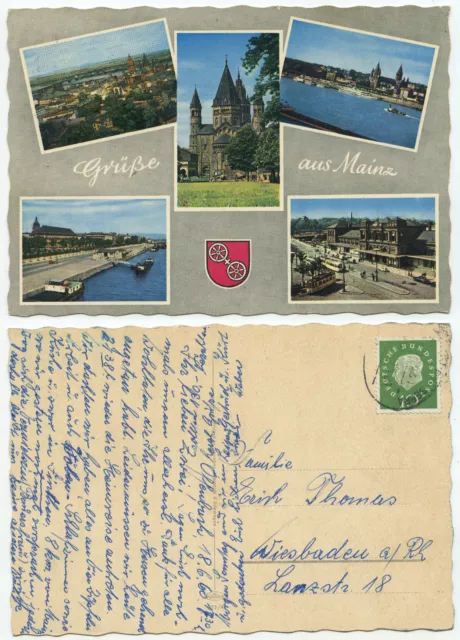 32740 - Grüße aus Mainz - Ansichtskarte, gelaufen 18.6.1960