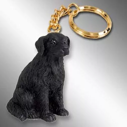Flat Coated Retriever Dog Tiny One Resin Keychain Key Chain Ring