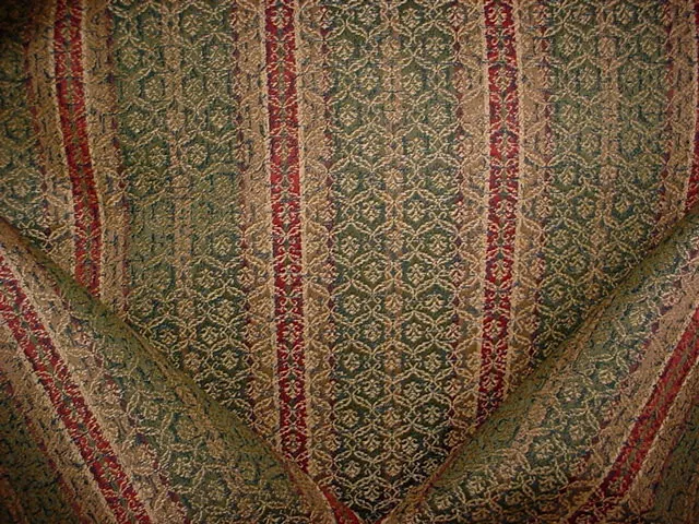 19-5/8Y Lee Jofa 2004057 Colebrooke Loden Gold Stripe Brocade Upholstery Fabric