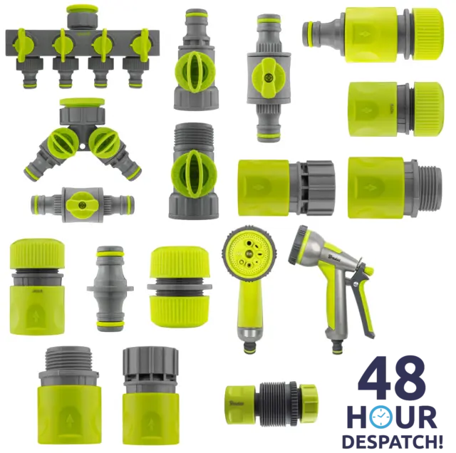 Garden Hose ALL Connectors Fittings Universal Standard Hozelock Compatible Lime