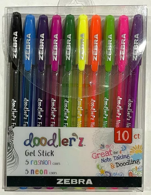 Zebra Doodler'z Gel Stick Pens - Fashion/Glitter/Neon/Pastel - Gift Set of  60