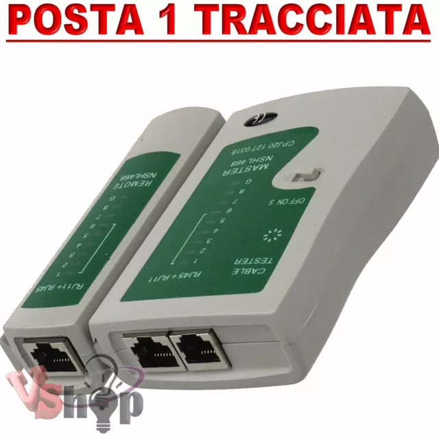 Tester Cavo Di Rete Lan Telefonico Rj45 / Rj11 / Rj12 Network Ethernet