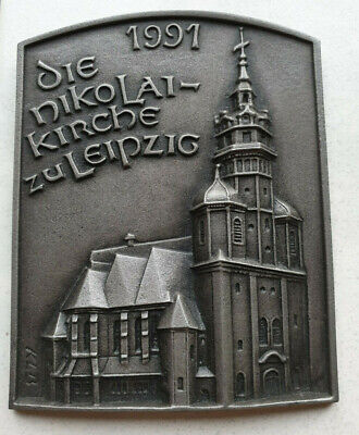 Buderus Buderus Jahresplakette 1991 Nikolaikirche zu Leipzig Gusseisen Kunstguss Relief 
