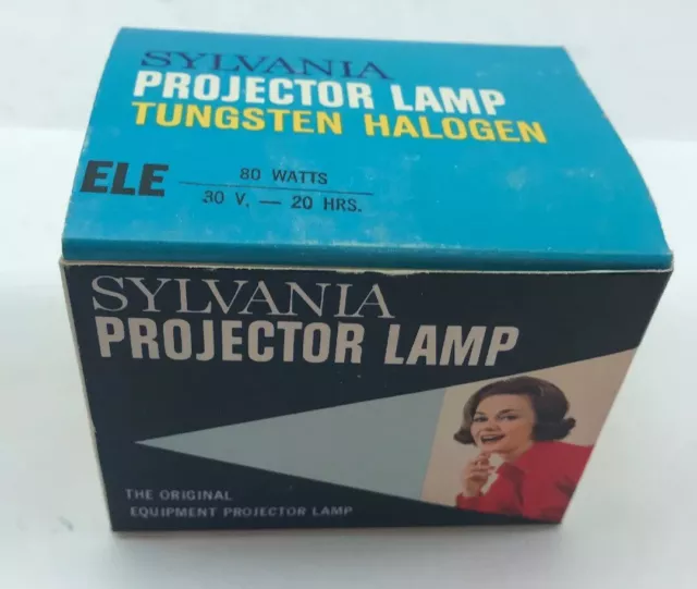 Vintage Sylvania Projector Lamp Tungsten Halogen Quartz Tru-Beam ELE 80 Watts