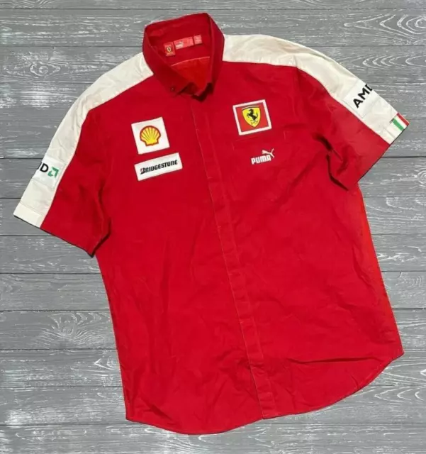 FERRARI T-SHIRT JERSEY RACING FORMEL 1 SHELL OFFIZIELLE PUMA-MERCHANDISE Gr. XL