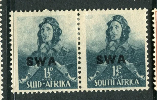 SOUTH AFRICA; SOUTH WEST 1940s War Effort SWA OPtd issue Mint hinged pair