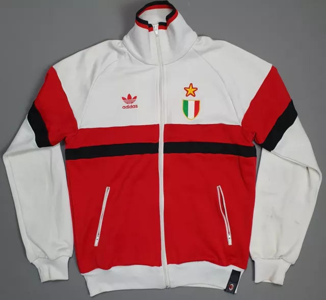 Adidas AC Milan Jacket Small White Men's National Football Casual Track Top