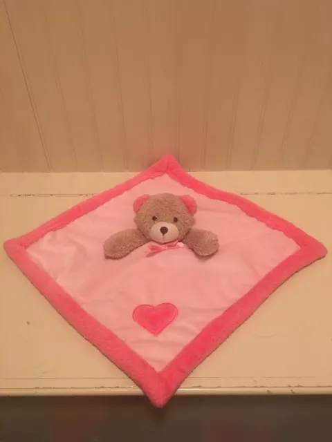 OFFERS WELCOME Blankets & Beyond Pink Teddy Bear Heart Security Blanket Baby 14"