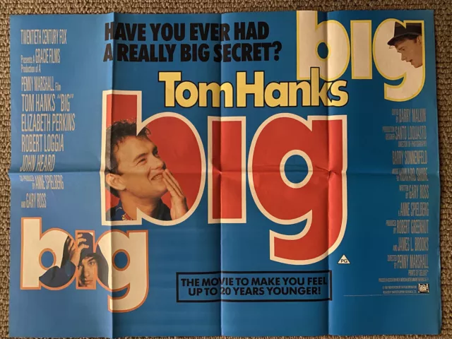 BIG Original UK Cinema 30x40 Quad Movie Poster. Tom Hanks.