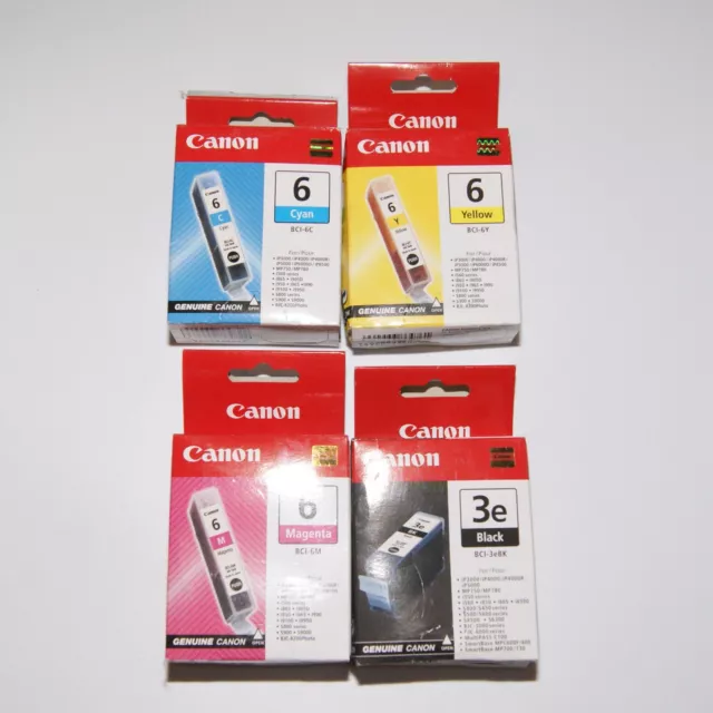 New Genuine Canon Ink Set - BCI-6Bk BCI-6C BCI-6M BCI-6Y