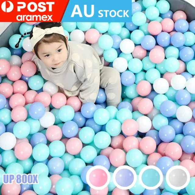 100-800PCS Ocean Ball Pit Balls Play Kids Plastic Baby Toy Colourful Playpen Fun