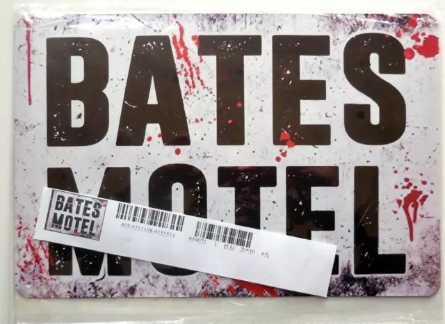 TIN METAL TARGA PLATE BATES MOTEL 30x20 cm