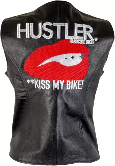 Xelement HSVT 310 Motorcycle Leather Vest for Women - Kiss My Bike - Premium Gen