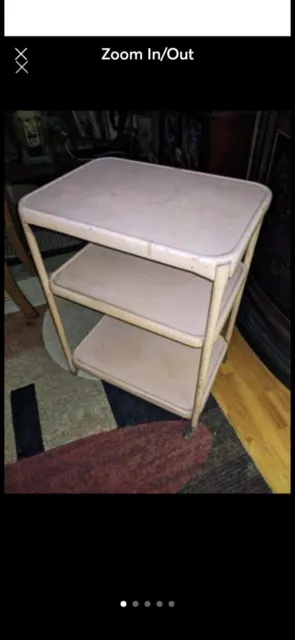 Vintage Cosco Cart 3 Tiered Rolling Pink Vintage Cosco Cart 3 Tiered Rolling Pink