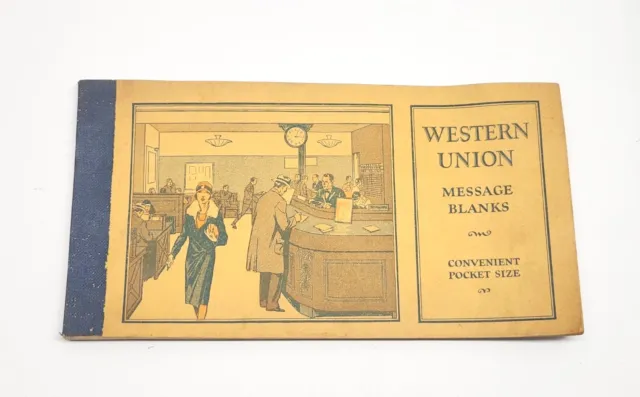 1930's Western Union Telegraph Message Blanks Unused Vintage Bank Booklet