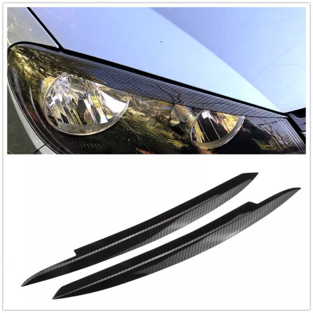 Black Car Front Headlight Lamp Eyelid Eyebrow Trim For VW GOLF MK6 GTI R 2008-13