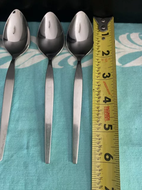 4 Oneida Community SATINIQUE "OLDER" Stainless Flatware Teaspoons 2