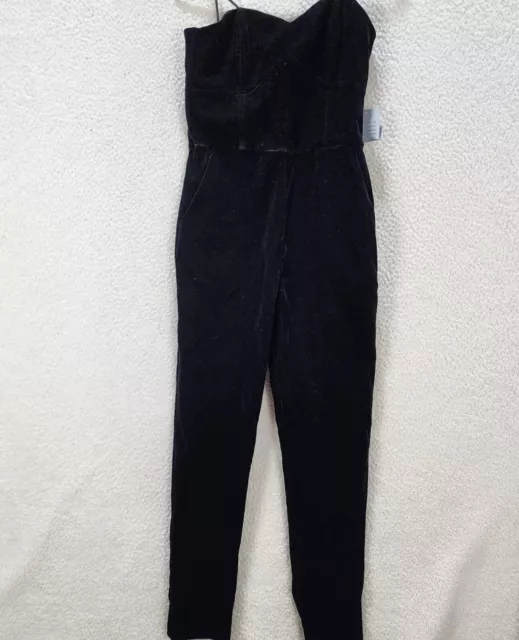 adelyn rae Jumpsuit Women's S Black Spaghetti Strap Zipper Closure Sleeveless