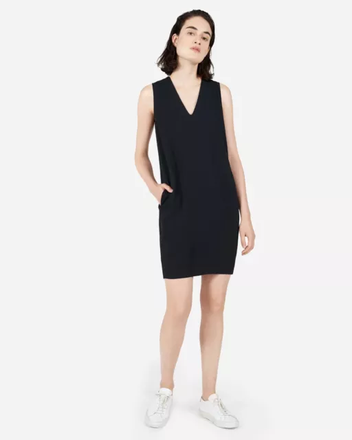 Everlane Women's Black The Japanese Goweave Sleeveless V-neck Dress SZ 00