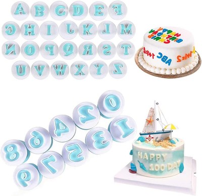 Fondente Biscotti Stampo per Alfabeto Strumento Fai da Te Fondente 144 Pezzi Biscotti Goffratore Lettere Cottura Decorazione Alfabeto Embosser Alfabeto Numero Fondente Cookie Cutter 