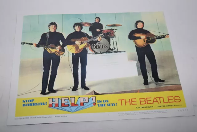 1965 The Beatles "HELP" Movie Lobby Card No. 1 - Reproduction