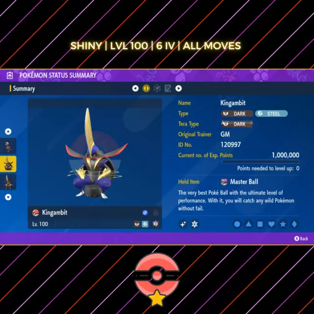 KINGAMBIT Shiny 6IV / Pokemon Scarlet and Violet / Competitive -  Israel